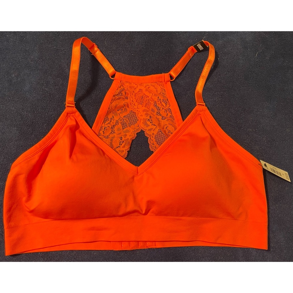 Torrid Lace Back Bright Coral Bralette NWT SIZE 2 (18/20) - Picture 5 of 12